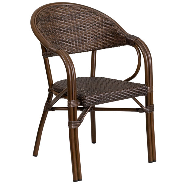 Bayou Breeze Shelie Modern Rattan Restaurant Patio Chair & Reviews